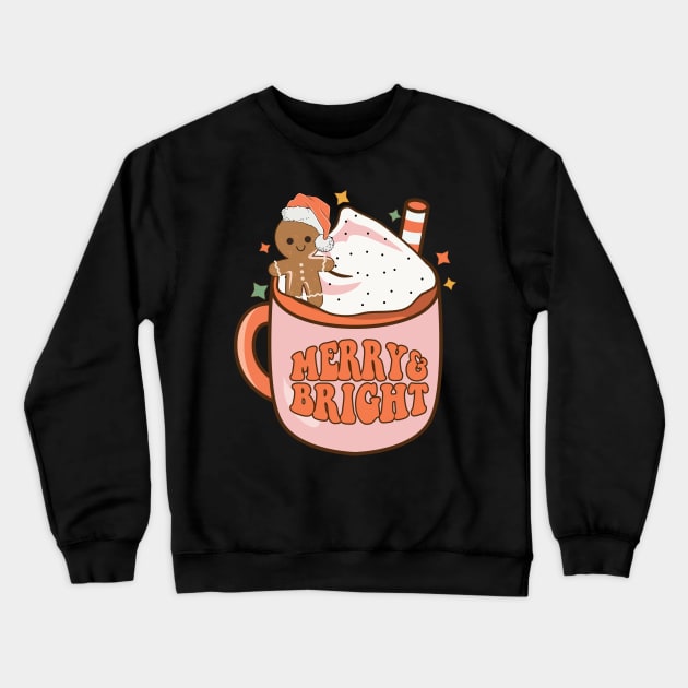 Merry and Bright Hot Cocoa Crewneck Sweatshirt by BadDesignCo